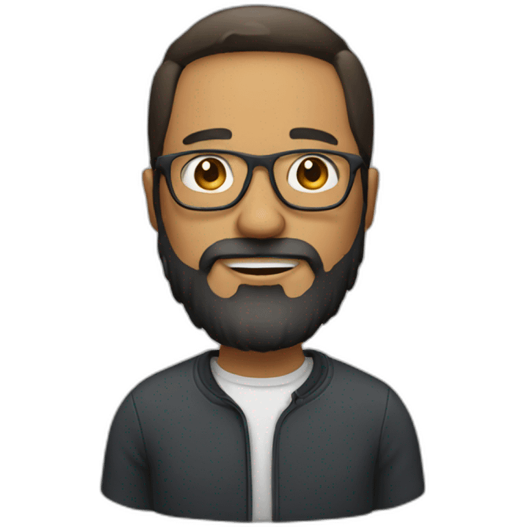 Man with beard glasses and ipad emoji