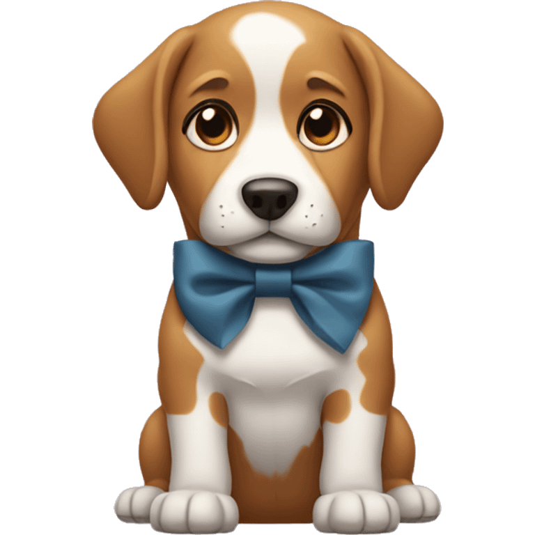 dog wearing a bow collar  emoji