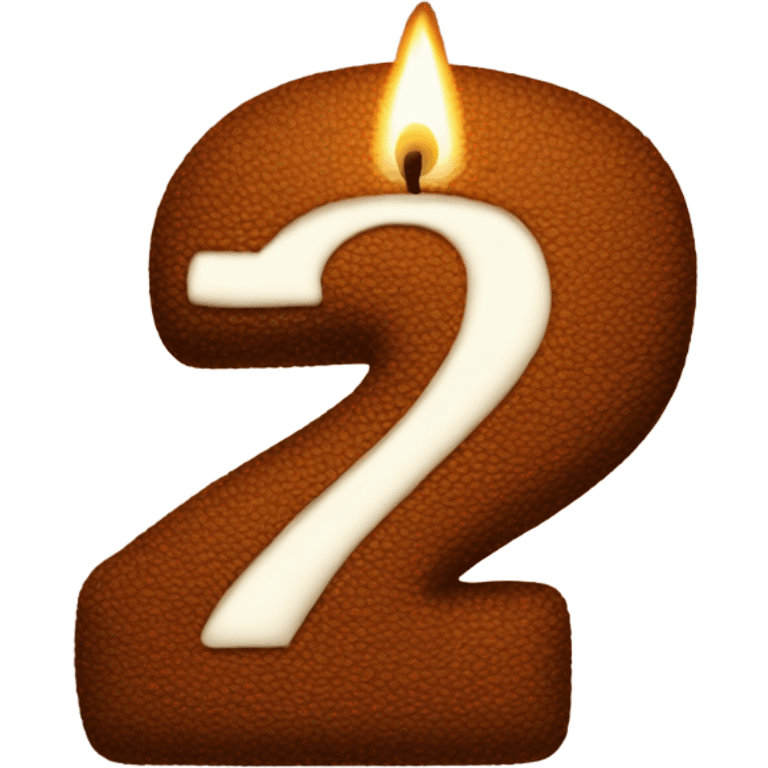 The number 22 as a brown birthday candle emoji