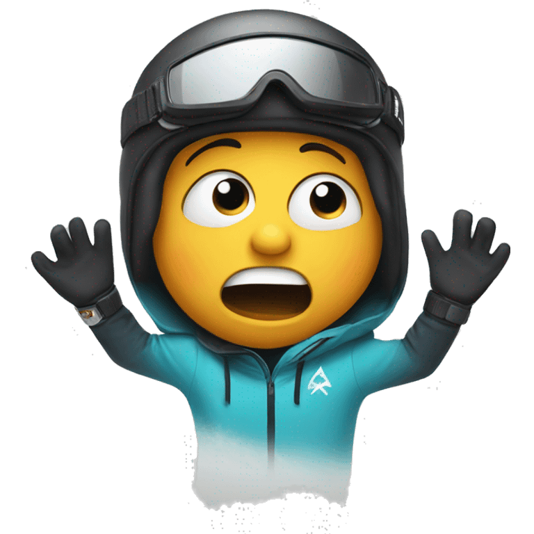 Shocked snowboarder emoji