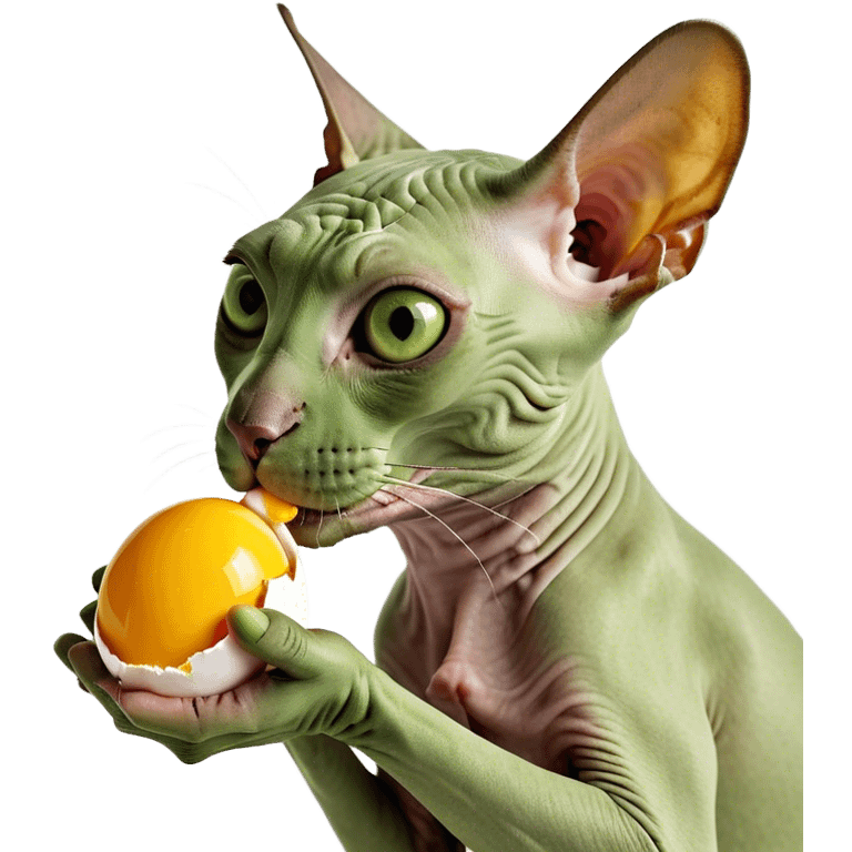 Sphinx cat eating egg emoji