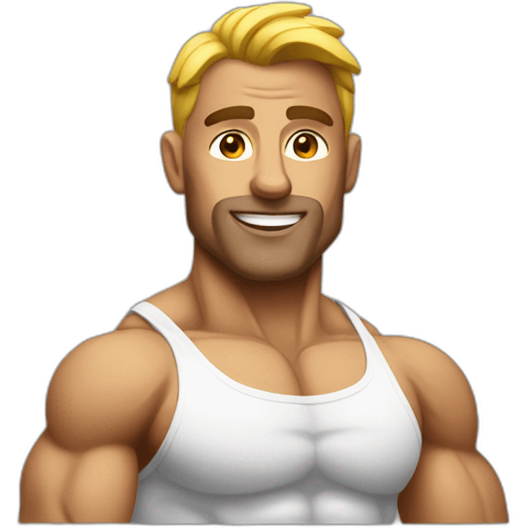 bodybuilder with large shoulders white emoji