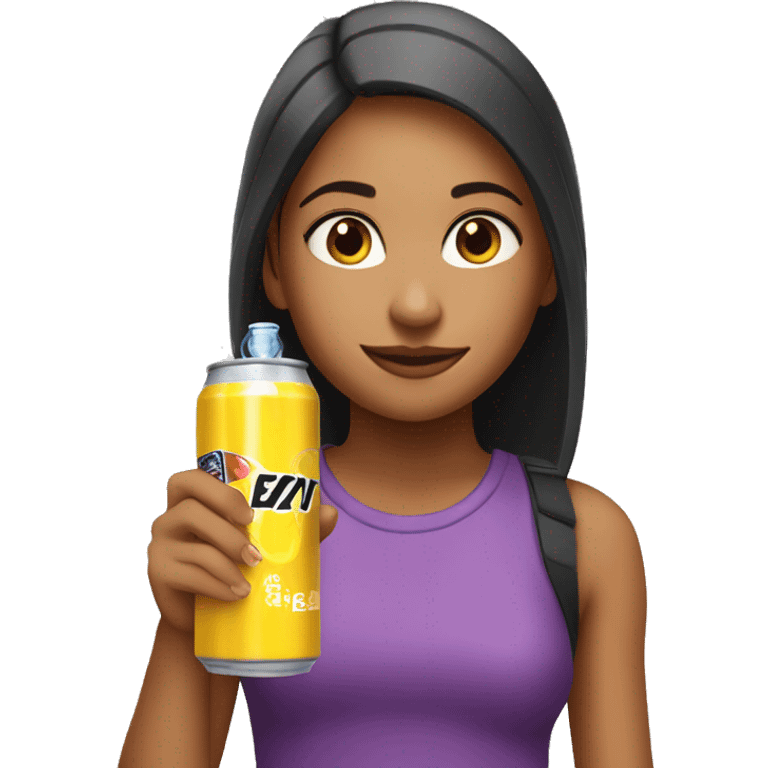 Girl is drinking a Energy drink emoji