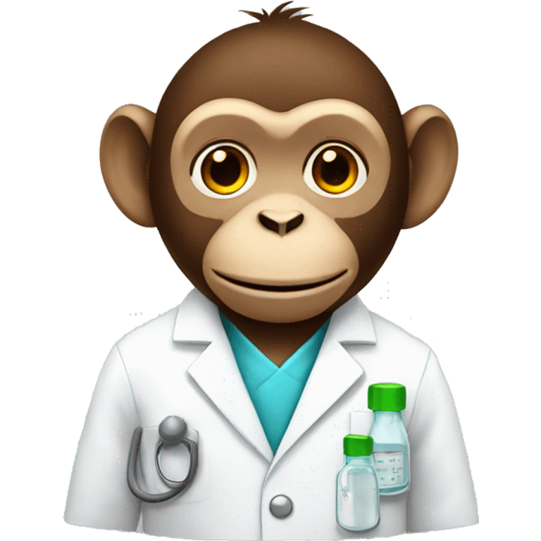 Monkey with a lab coat, chemist emoji