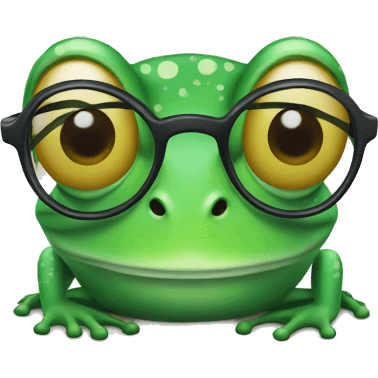 Frog with glasses emoji