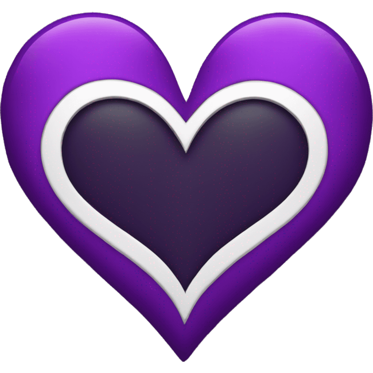 Black and Purple Heart half and half emoji