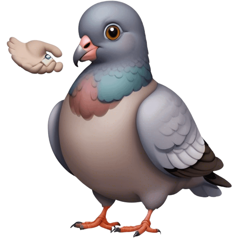 Paranoid Pigeon with Tiny Hand emoji