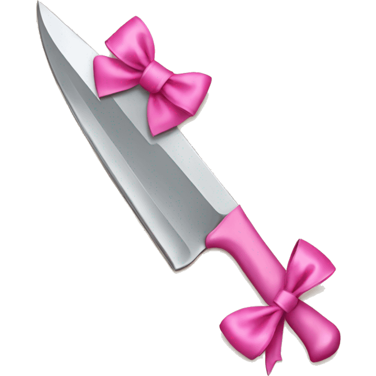 Knife with a pink bow on it emoji