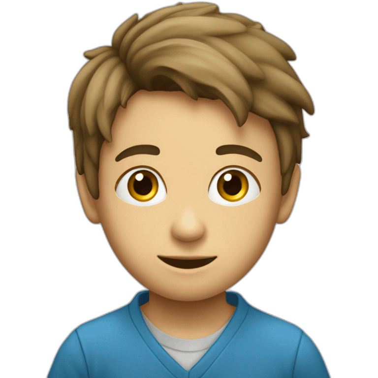 Niño con logo de evidencia recivida emoji