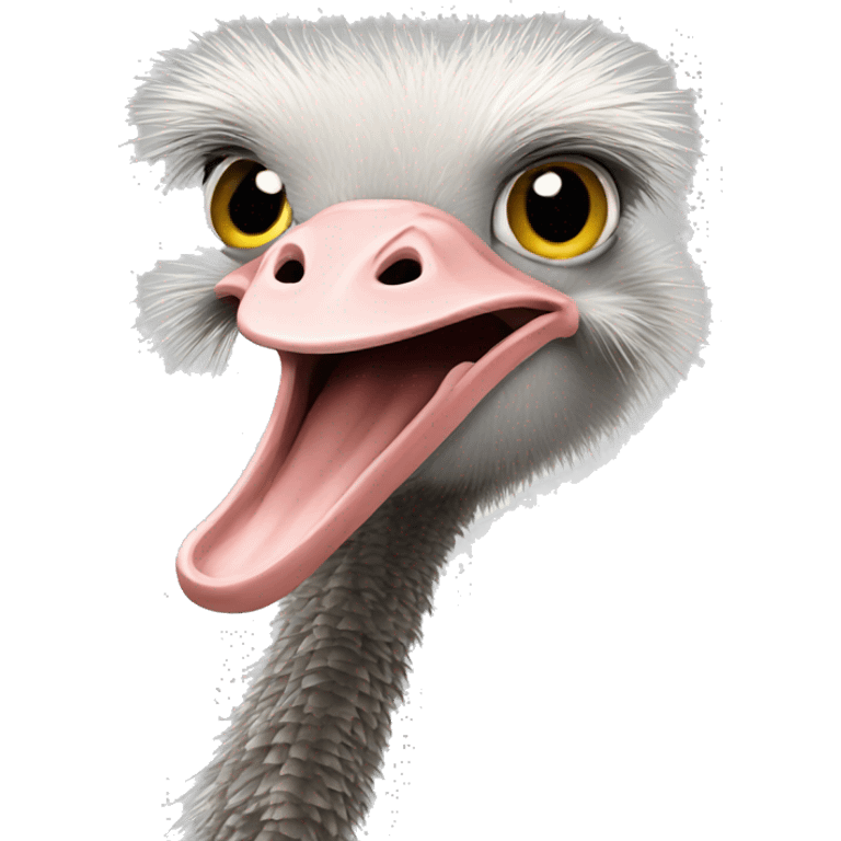 ostrich bending emoji