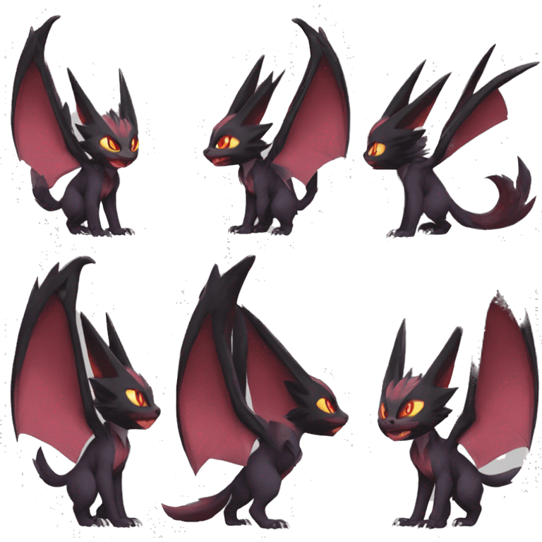 Noivern-Litten-Zoroark full body emoji