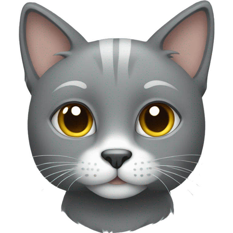 grey cat with white paws emoji