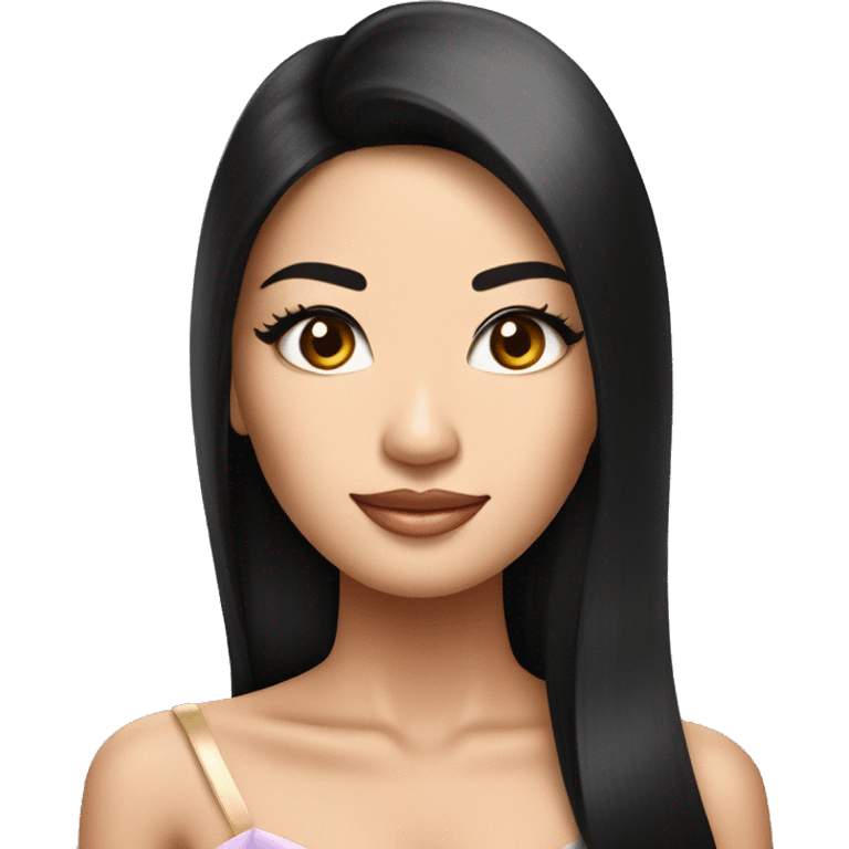 Miss universe south east Asian with very long straight black hair emoji