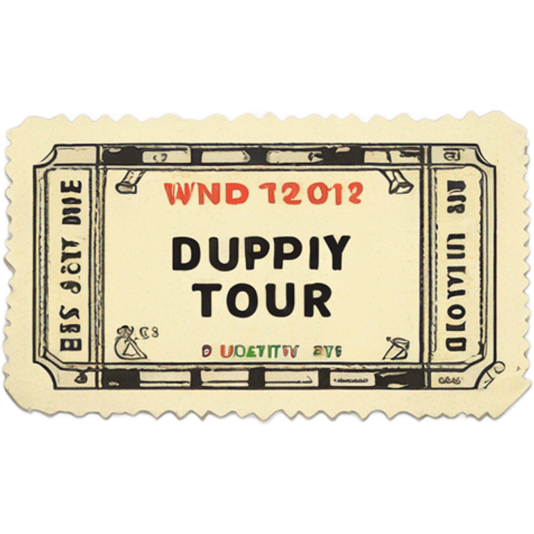 Concert ticket that says duplicity world tour emoji