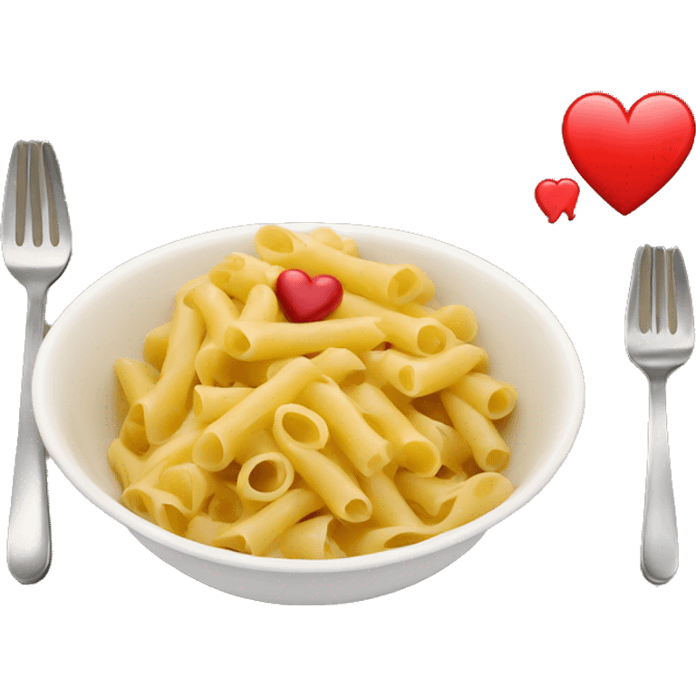 pasta bowl with heart emoji