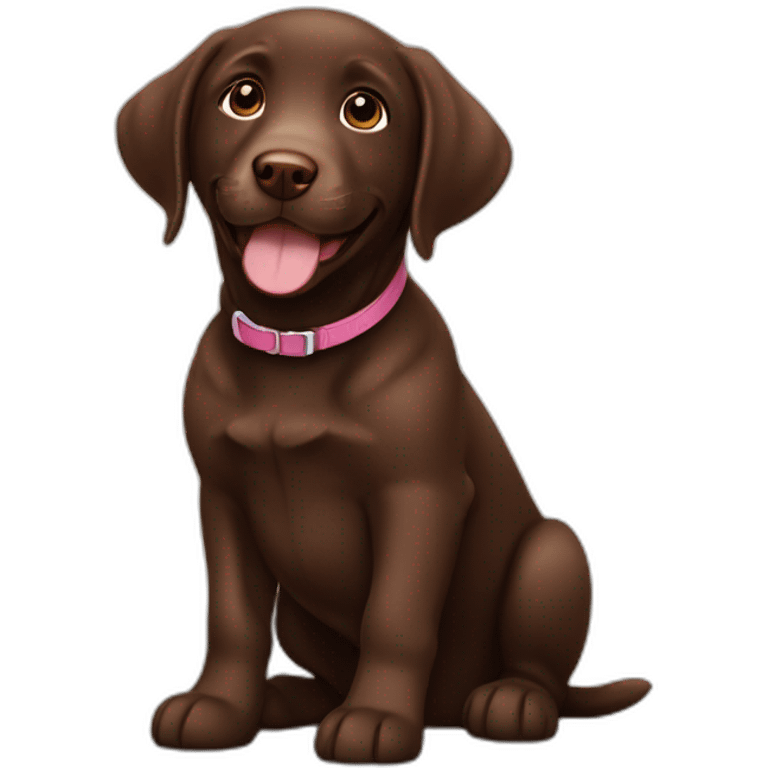 Happy sweet chocolate brown Labrador puppy emoji