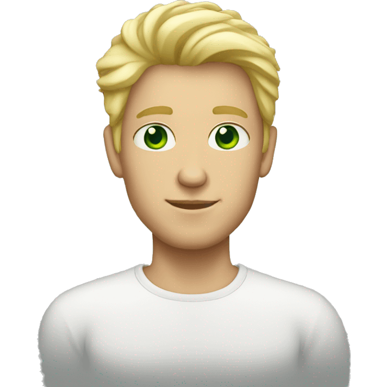 A blonde man with green eyes emoji