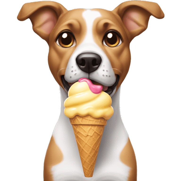 Dog with ice cream emoji