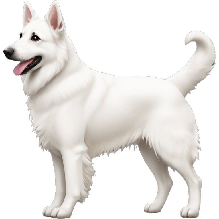 White Swiss Shepherd walking emoji