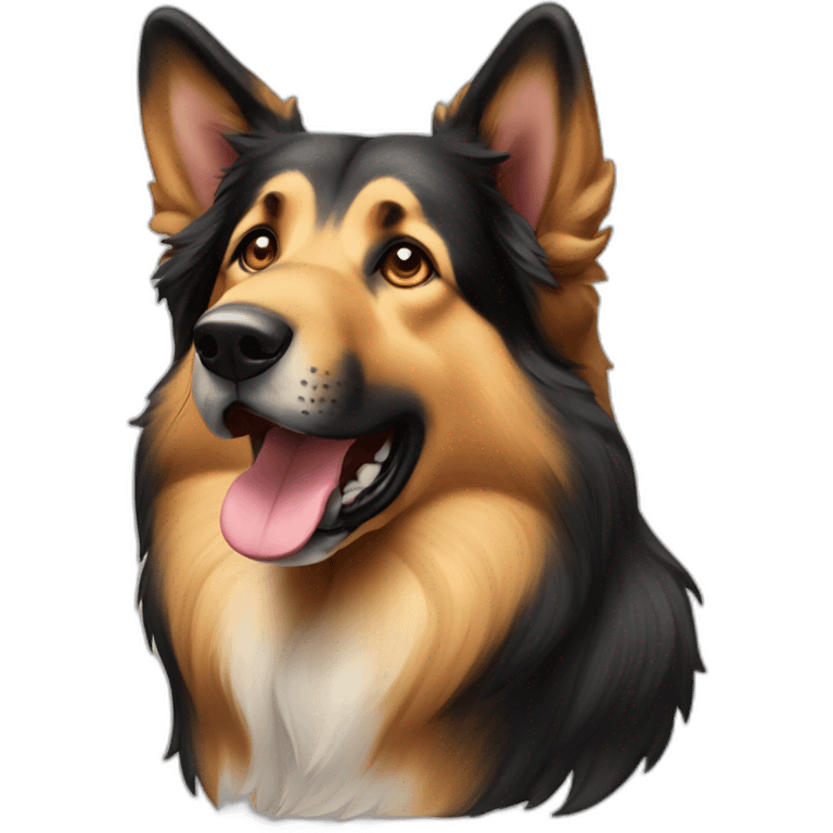 german shephard color collie dog face emoji