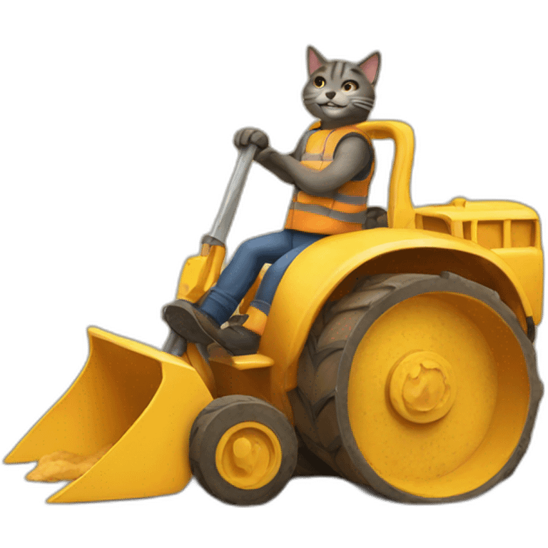 A cat ride a dig emoji