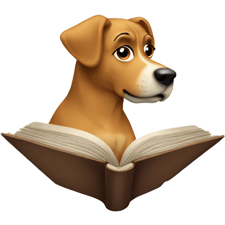 a dog reading a book emoji