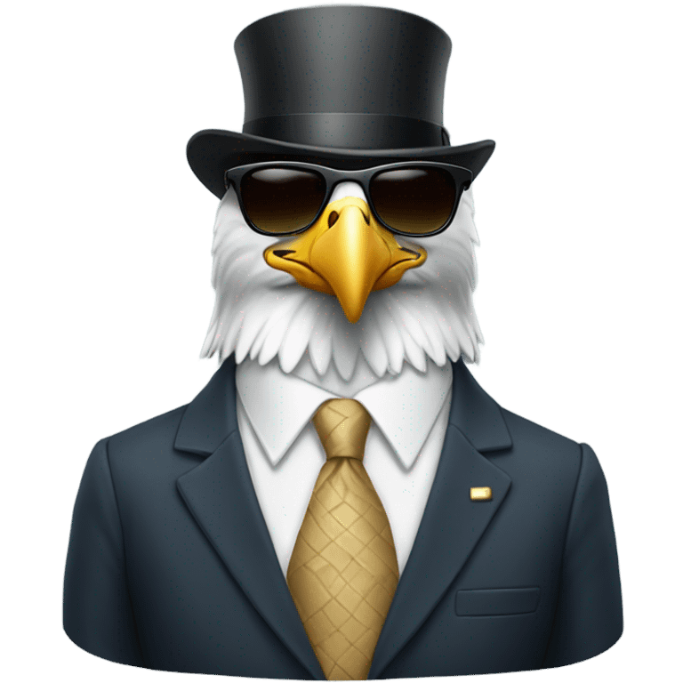 Bald eagle in suit and sunglasses emoji