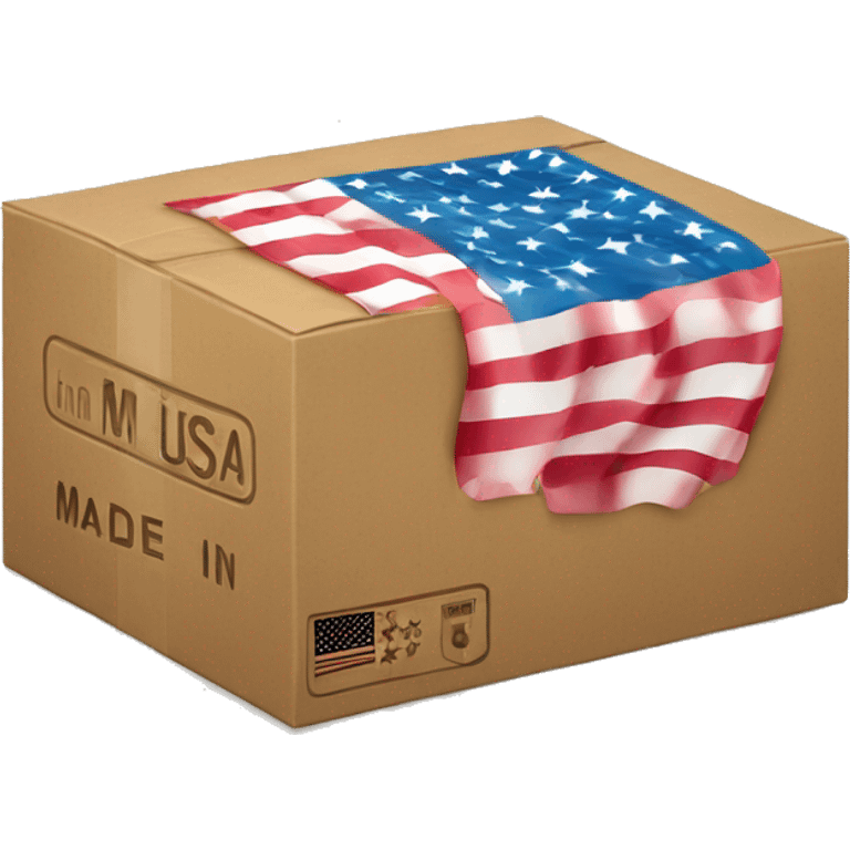 a box with "made in usa" text emoji