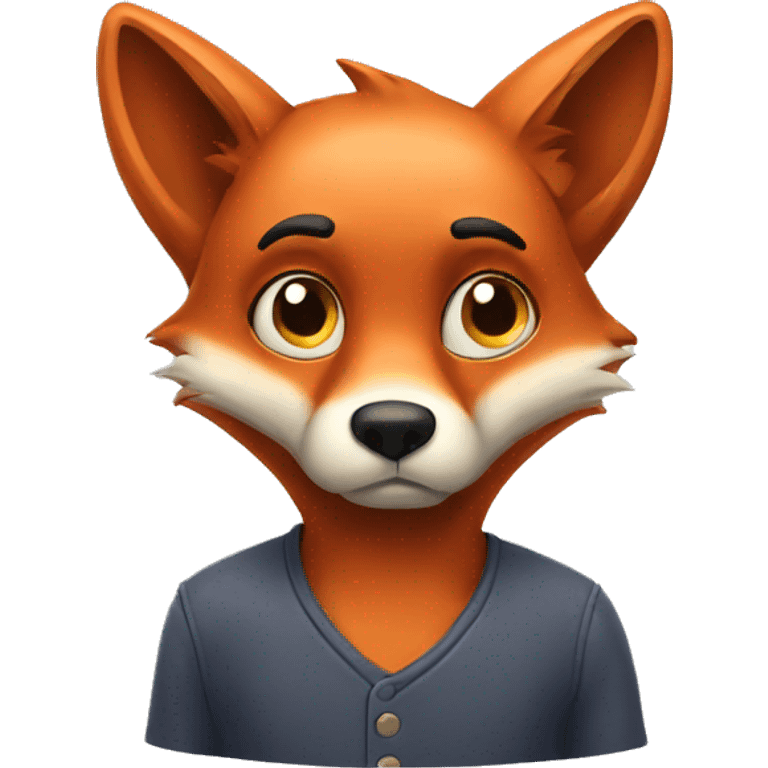 worried fox emoji