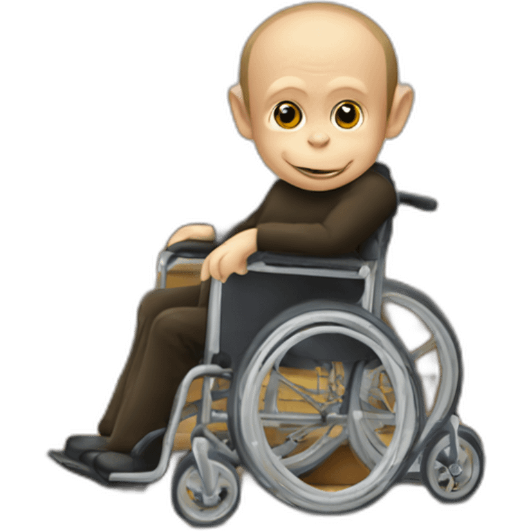 vladimir putin monkey wheelchair on stairs emoji