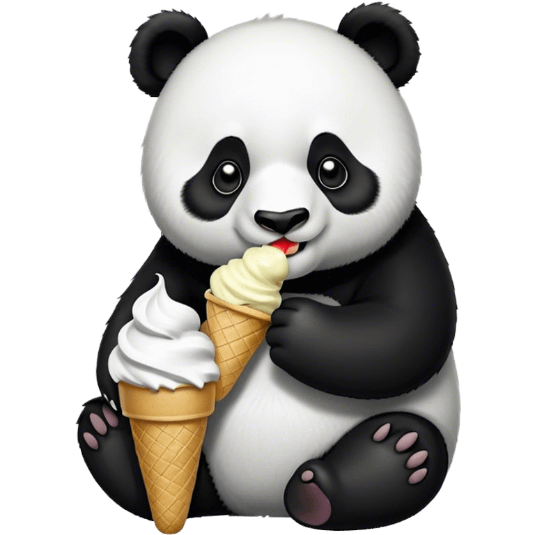 Panda eating ice cream emoji