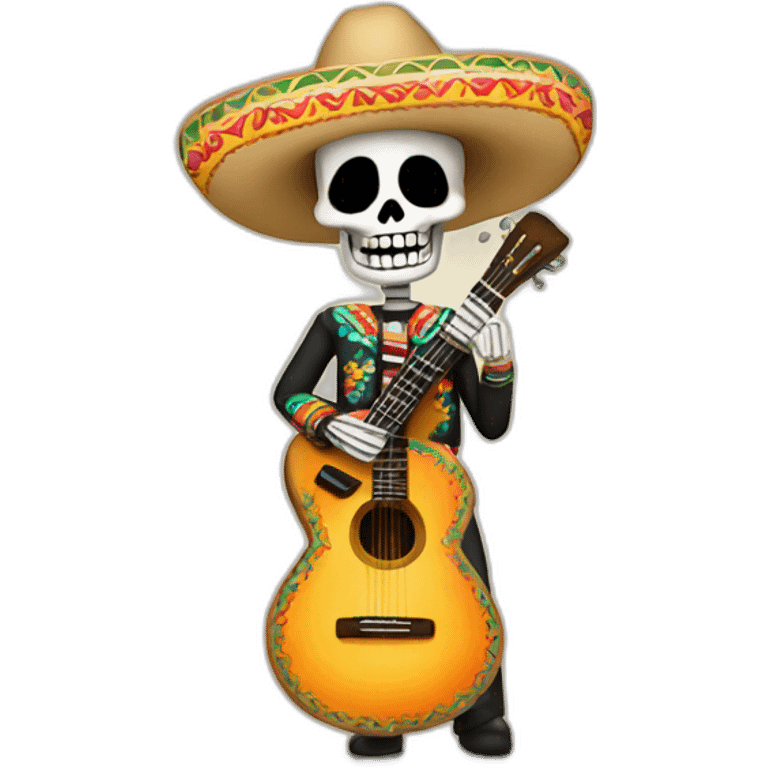 Mexican sceleton with guitar  emoji