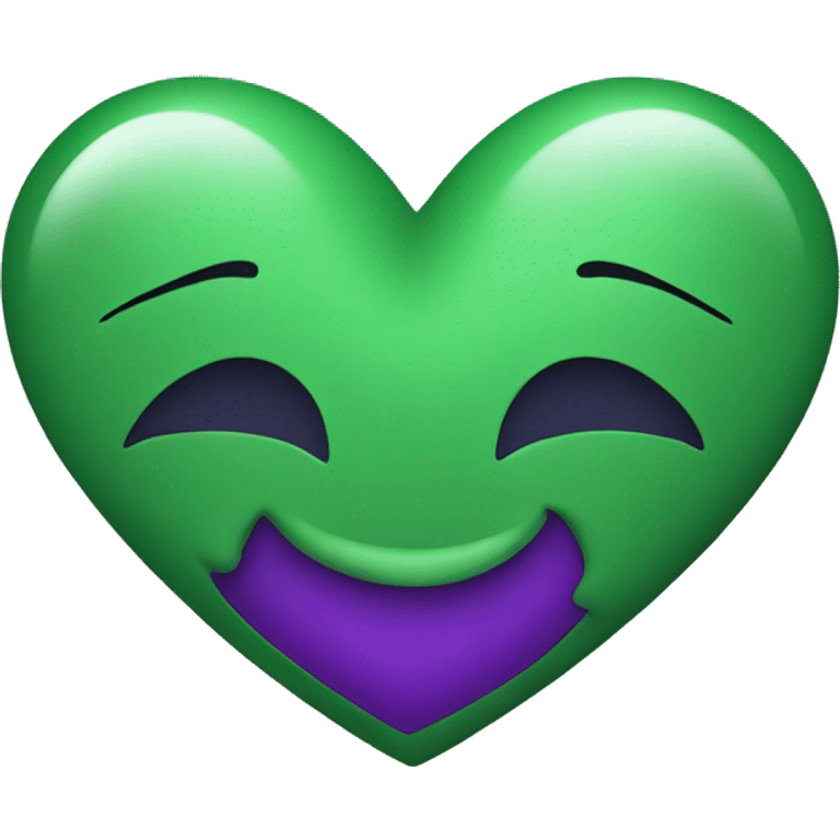 green and purple heart emoji