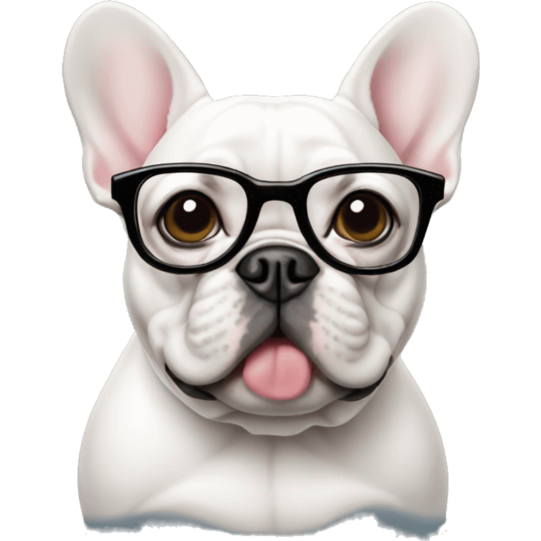 French bulldog with glasses emoji