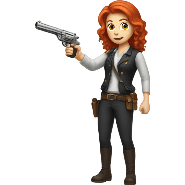 Redhead holding pistol emoji