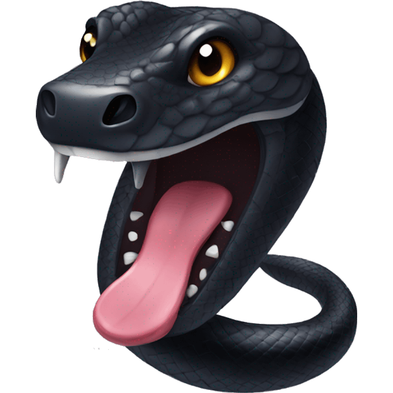 black snake with tongue pierced  emoji