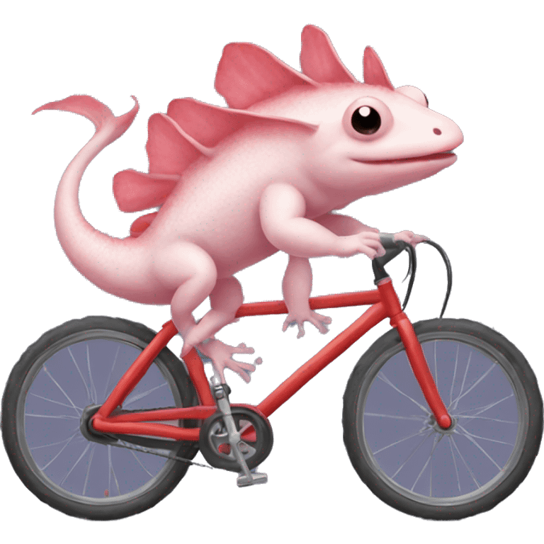 Axolotl riding a bike emoji