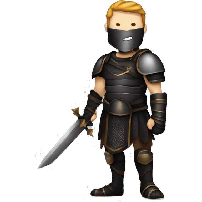 gladiator human in black armor half-body rpg emoji