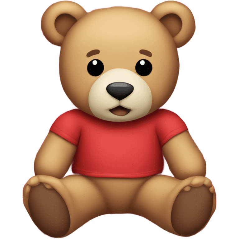 Teddy bear on a red picnic blanket  emoji