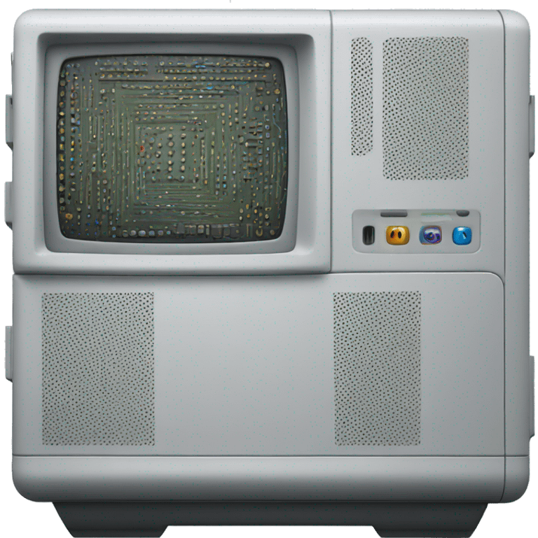 Digital computer with lines like processor representing ai emoji