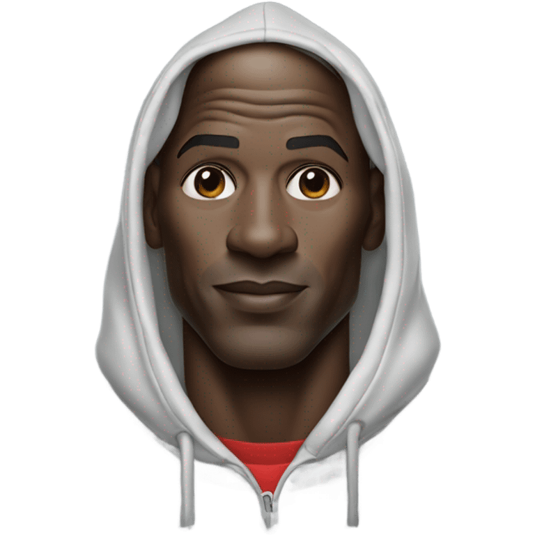 Michael Jordan wearing a hoodie emoji