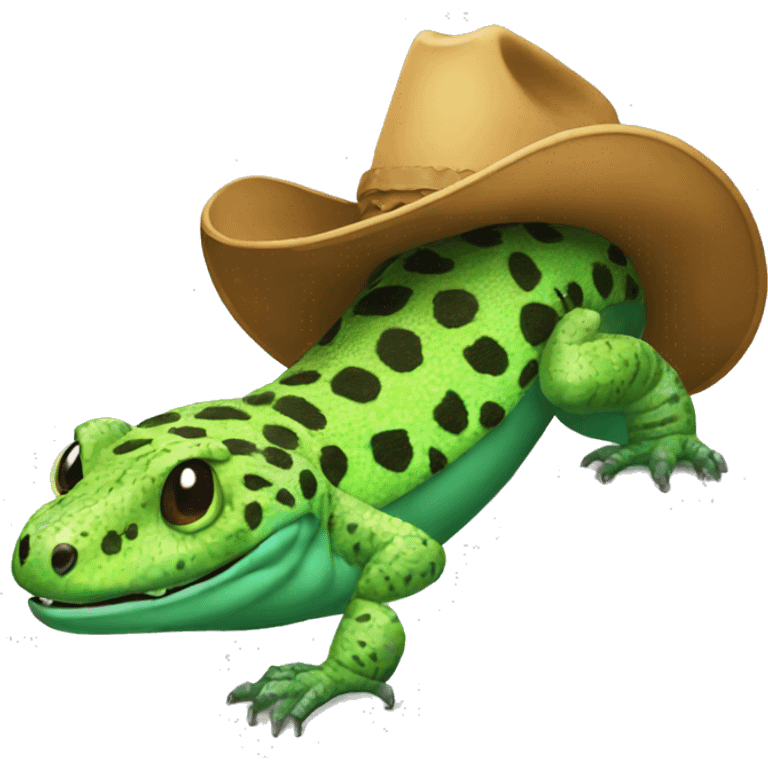 Green Gila Monster with Cowboy hat  emoji