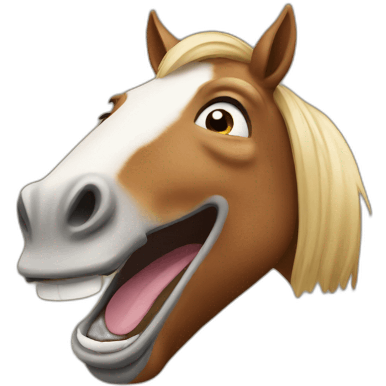 A horse laughing emoji