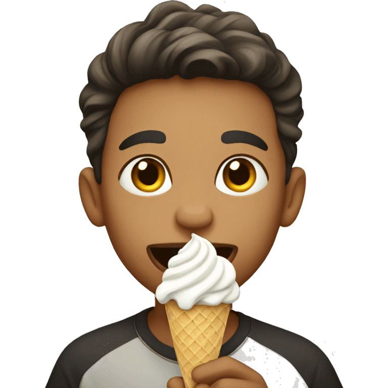 Boy eating ice cream emoji