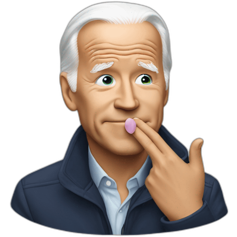 Joe Biden holding blowing a kiss emoji