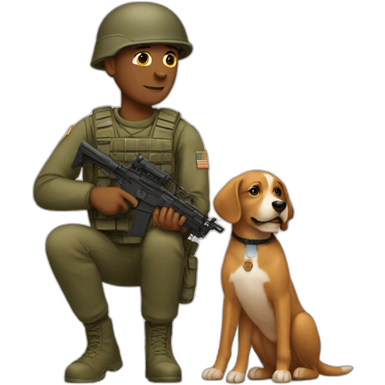 Soldier with dog emoji