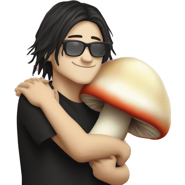 skrillex hugging a mushroom emoji