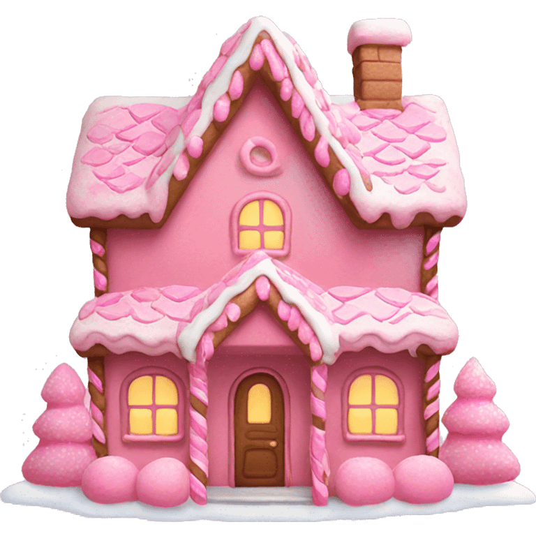 Pink gingerbread house asthetic emoji