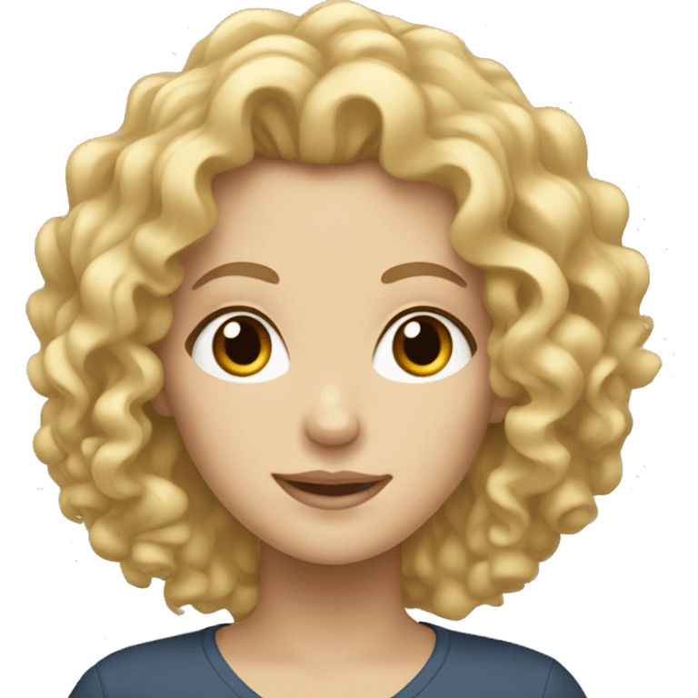 a white girl with blonde curly hair  emoji