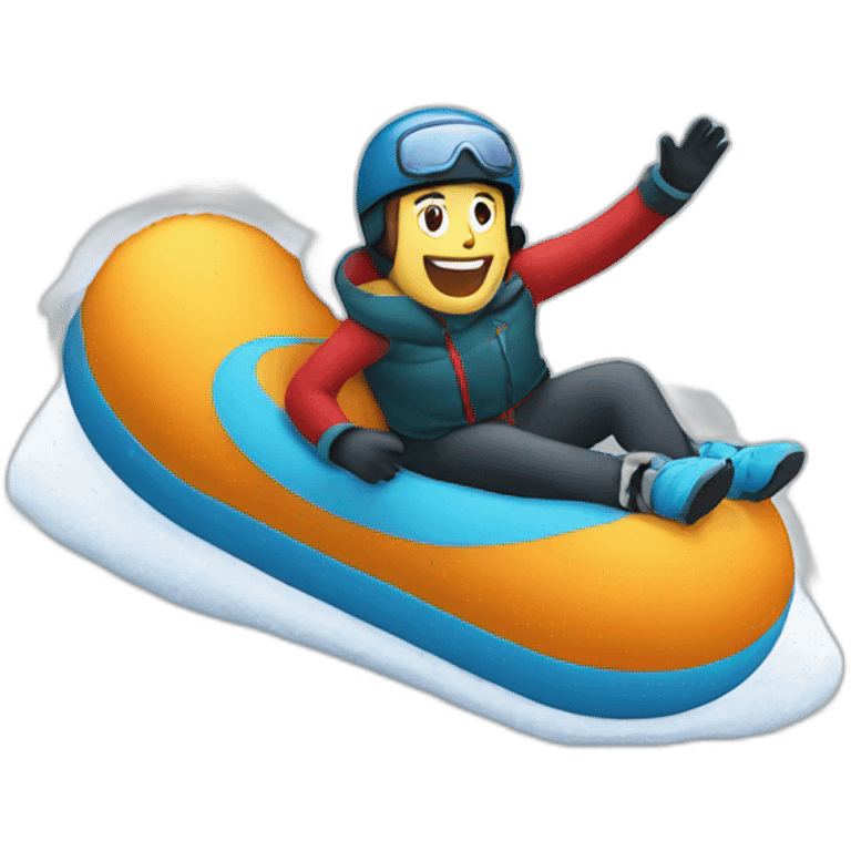 snow tubing round emoji